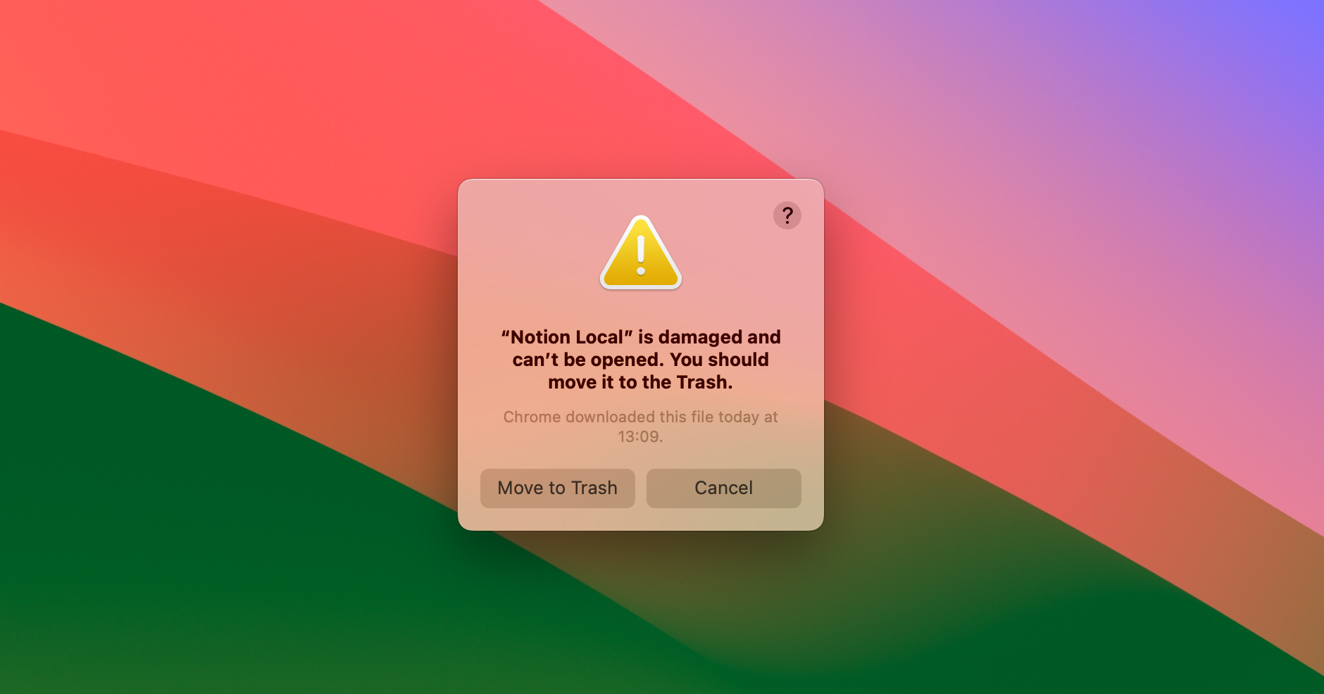 macOS Sonoma Gatekeeper warning: The app is damaged