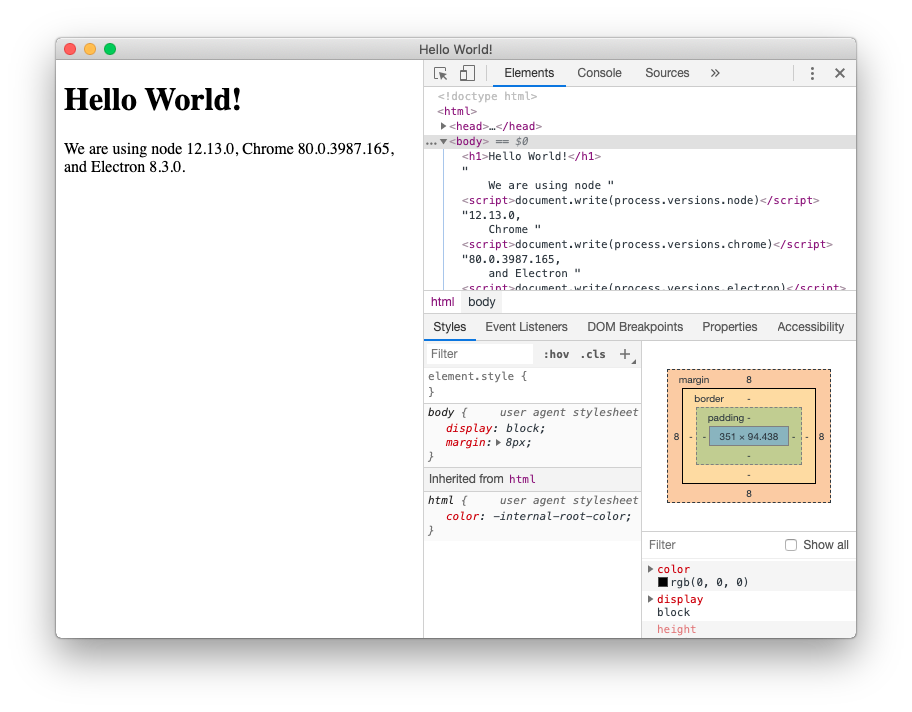 Application Electron la plus simple